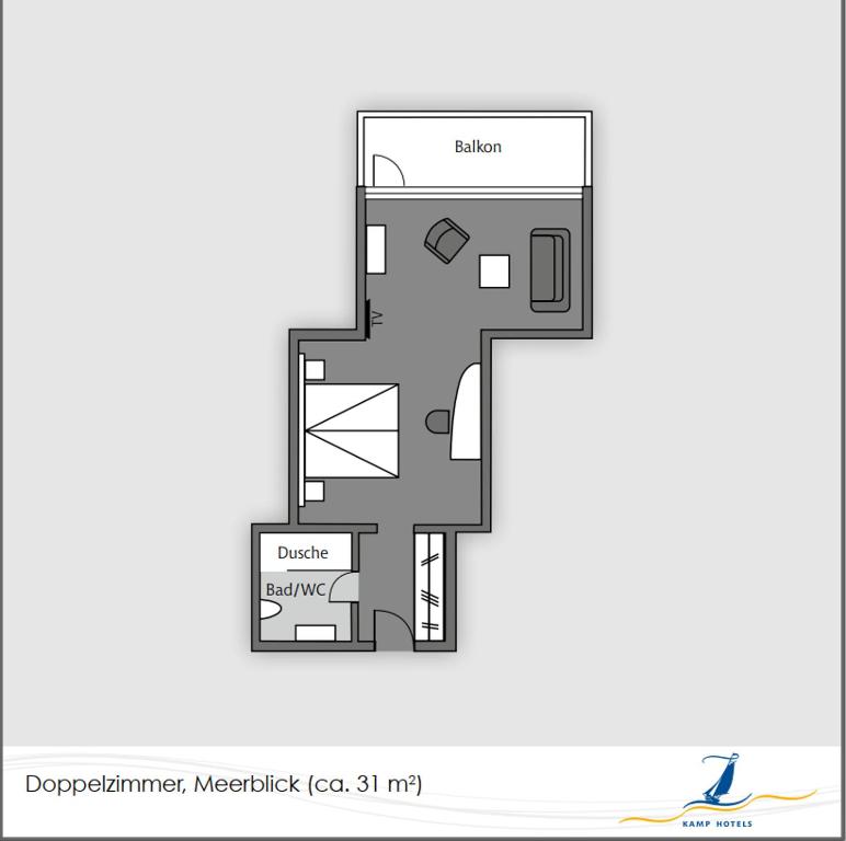 Půdorys ubytování Strandhotel Duhnen