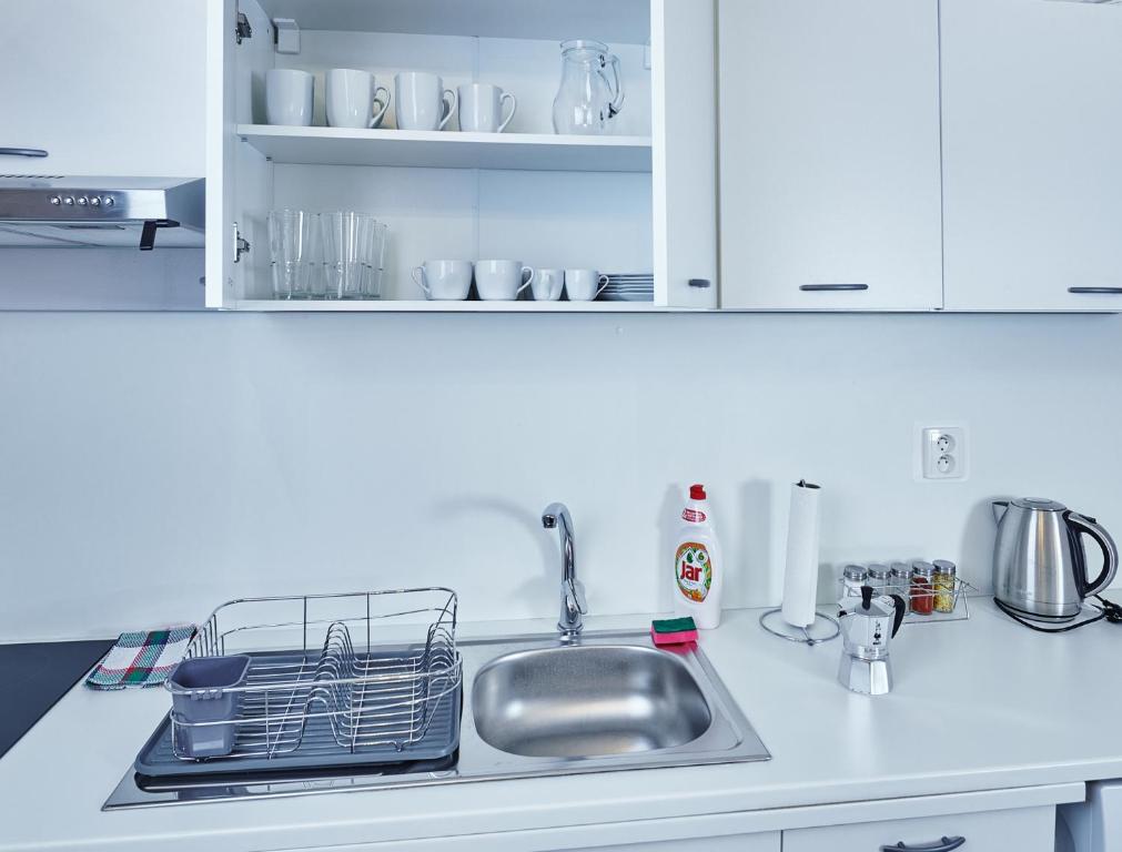 Kuchyňa alebo kuchynka v ubytovaní Apartmán BB centrum