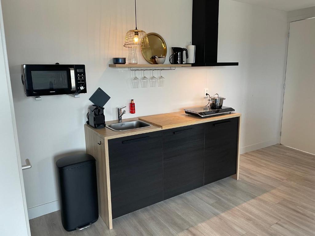 Kuchyň nebo kuchyňský kout v ubytování Marina Strand Appartement Lemmer