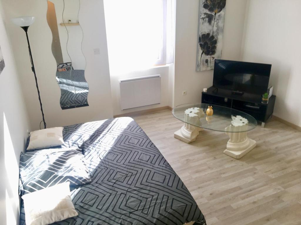 TV a/nebo společenská místnost v ubytování Proche de Walibi,Appartement 4 personnes tout confort au calme
