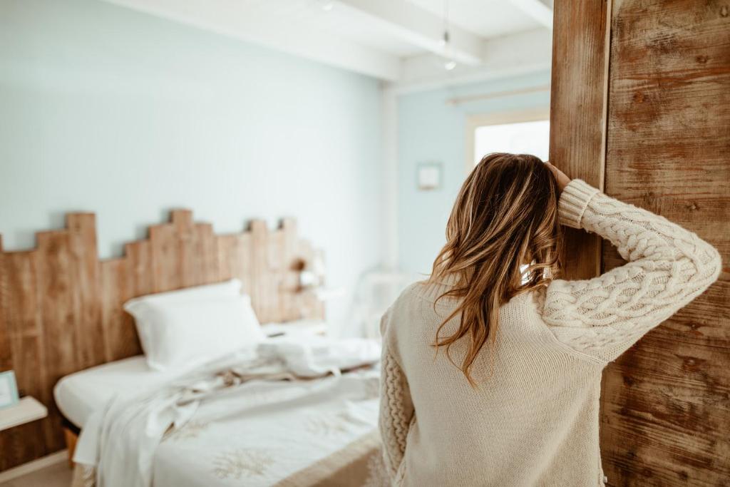 Postel nebo postele na pokoji v ubytování B&B Il Mare In Una Stanza