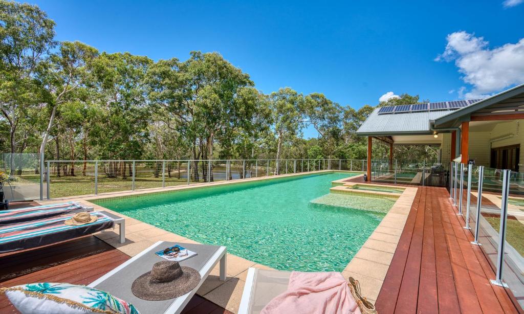 an image of a swimming pool in a house at Peregian Beach Acres in Peregian Beach