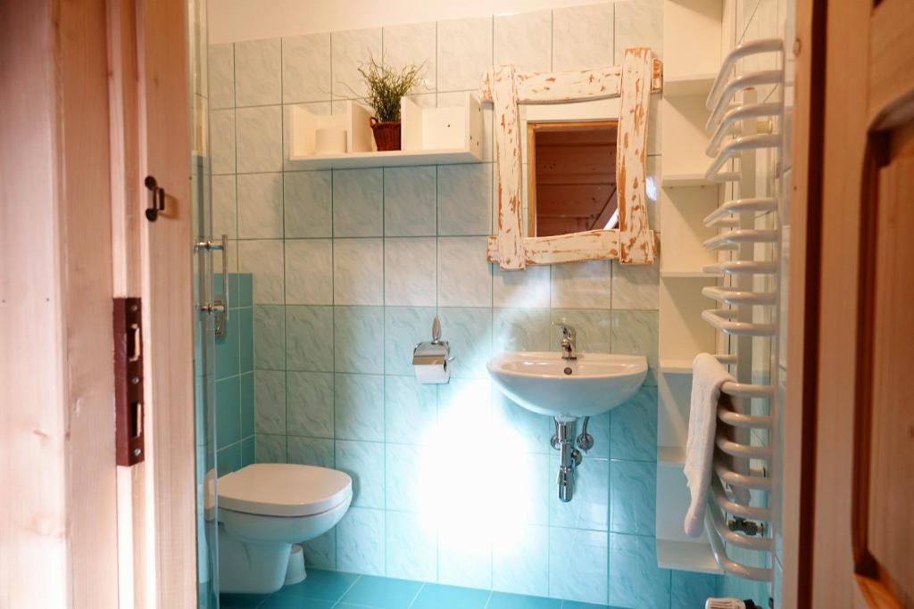 Kúpeľňa v ubytovaní Pokoje gościnne Borowy