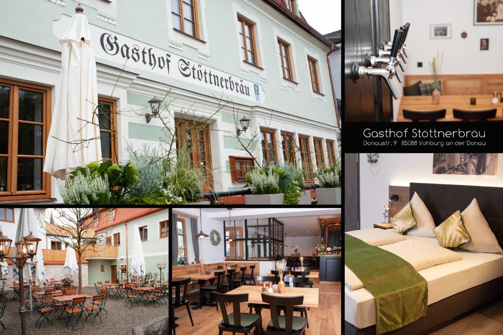 un collage di foto di un hotel di Gasthaus Stöttnerbräu a Vohburg an der Donau