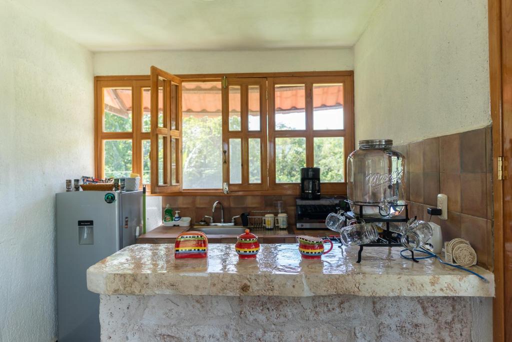 Kuchyň nebo kuchyňský kout v ubytování Aldea Isla Sagrada