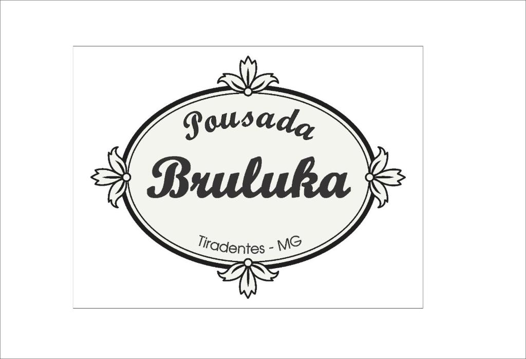 un logo noir et blanc pour un restaurant dans l'établissement Pousada Bruluka, à Tiradentes