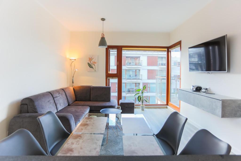 TV a/nebo společenská místnost v ubytování Apartamenty Świnoujście - Baltic Park