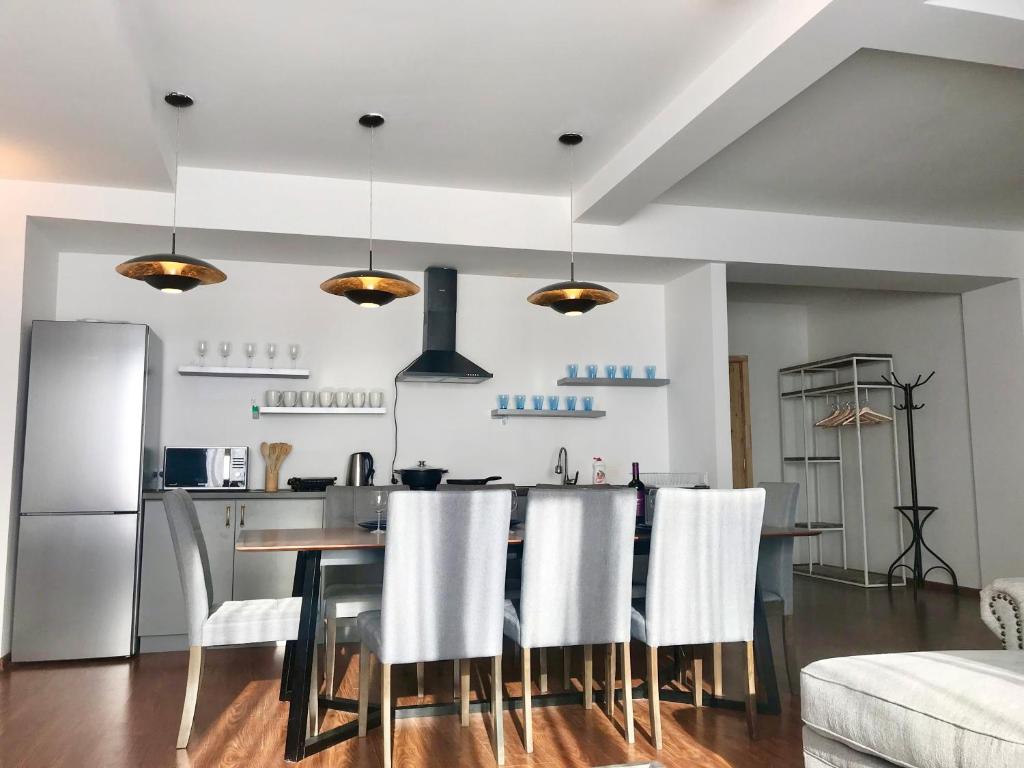 Kuchyň nebo kuchyňský kout v ubytování GVC 4-room 421 New Gudauri