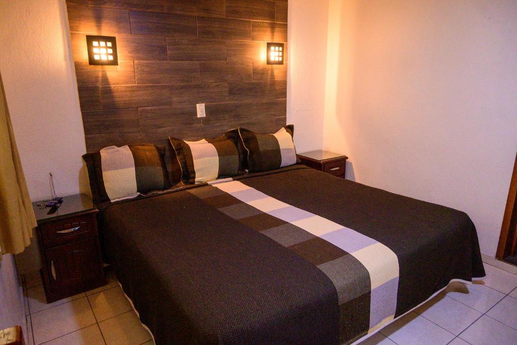 Postel nebo postele na pokoji v ubytování Hotel Acuario En Ocotlán