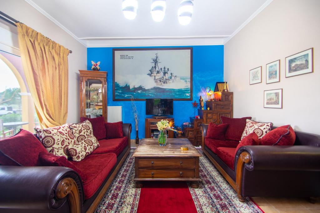 Posezení v ubytování Loukas Farm House