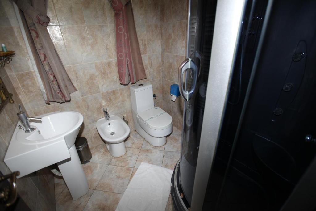 Koupelna v ubytování Hotel Iliada