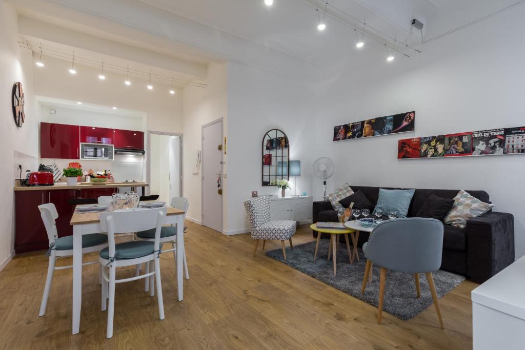 Et opholdsområde på Large one bedroom flat in the Old Town