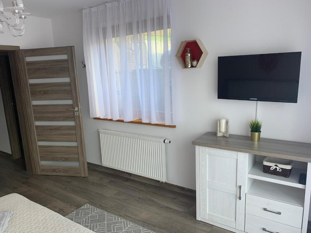 Televízia a/alebo spoločenská miestnosť v ubytovaní Apartamenty Tomalówka Koscielisko
