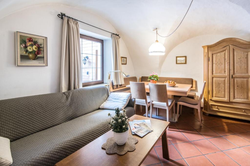 Posezení v ubytování Apartments Heidenberger Fienili