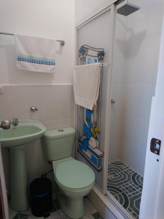 Koupelna v ubytování Hostal Terito