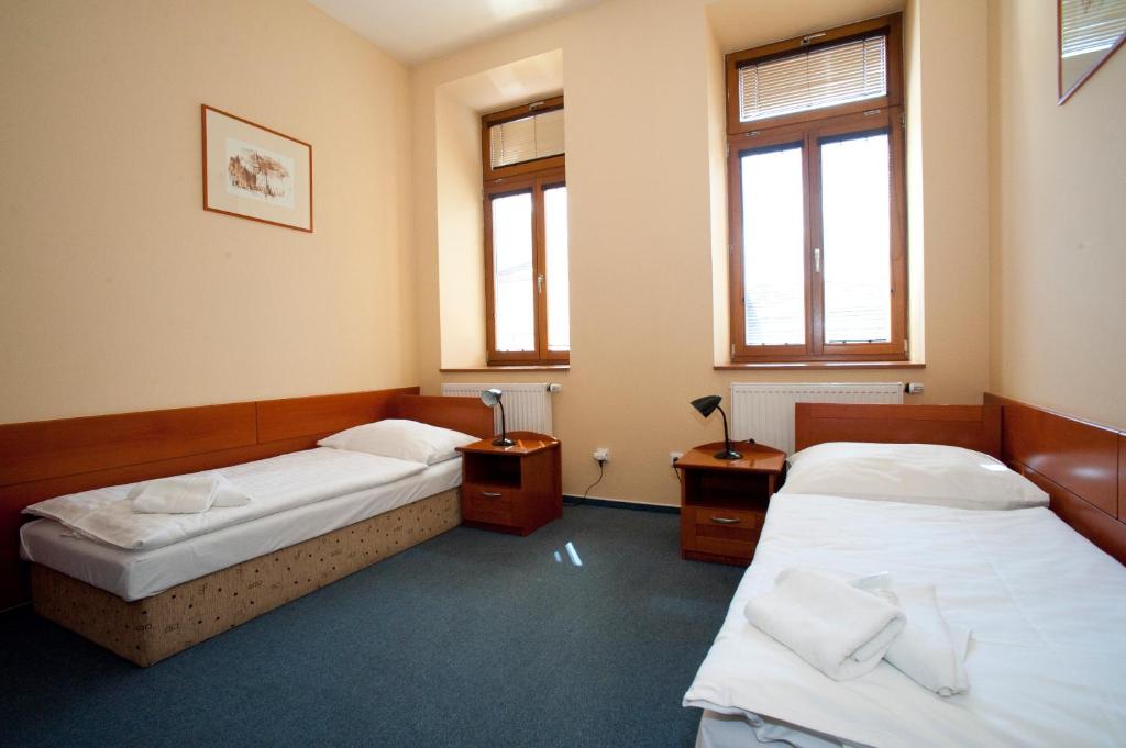 Postel nebo postele na pokoji v ubytování Penzion Zelená Žába