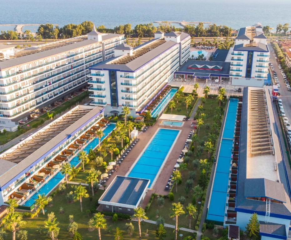 an aerial view of a resort with a pool at Eftalia Marin Resort in Konaklı