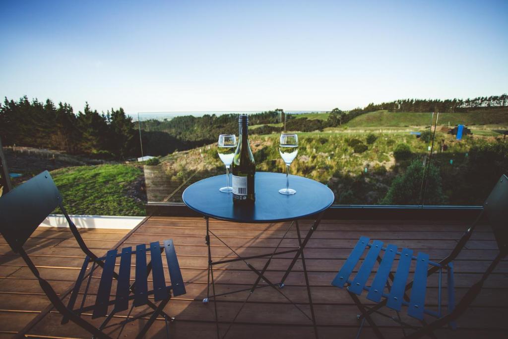 Balkón nebo terasa v ubytování Mangorei Heights - New Plymouth