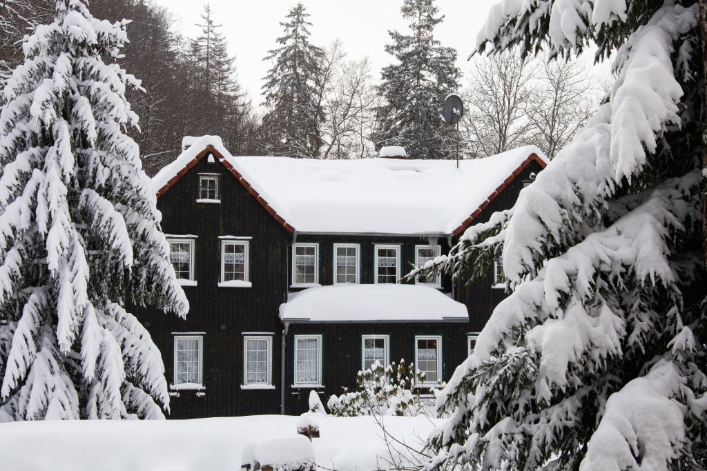 Waldhaus Wolfsbachmühle v zimě