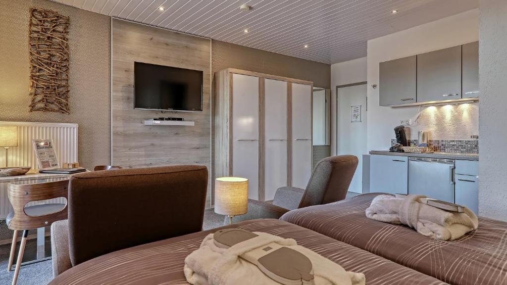 Kuchyň nebo kuchyňský kout v ubytování Suit' & Frühstück Zum Latschen - Adults Only