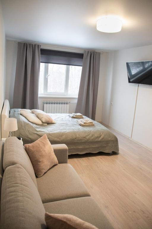 Postel nebo postele na pokoji v ubytování Mia Kiviõli Apartment