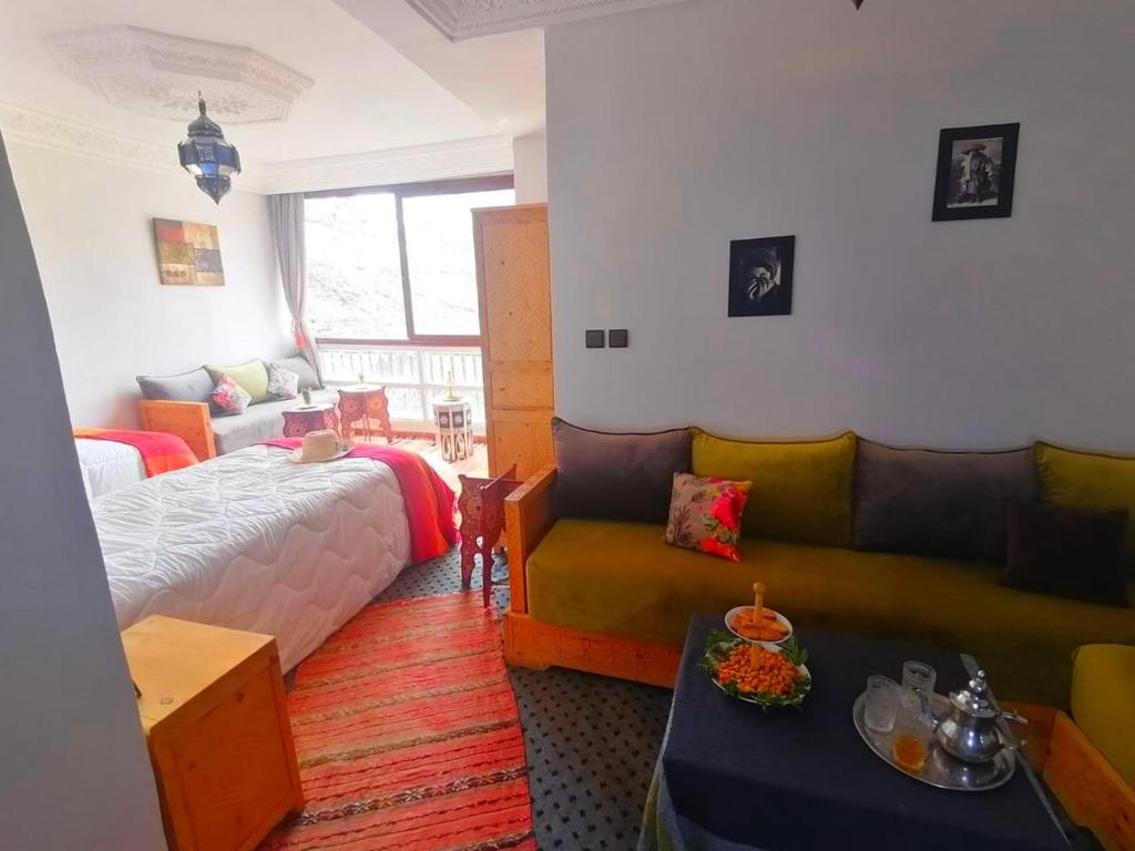Postel nebo postele na pokoji v ubytování Riad Afla Views
