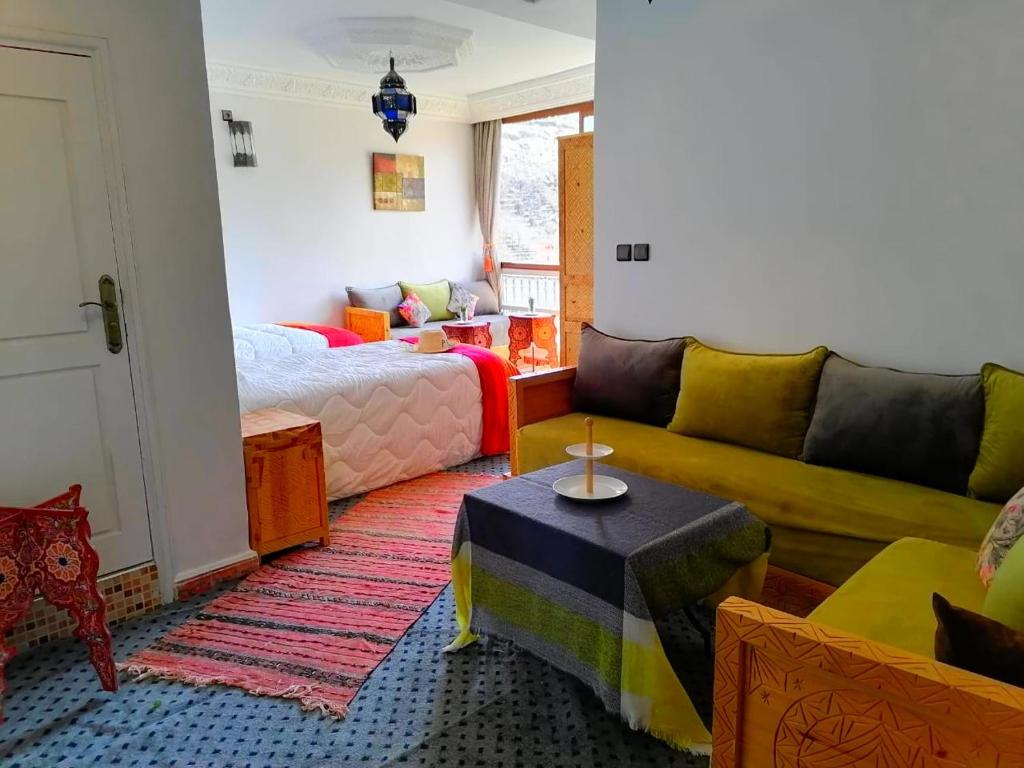 Postel nebo postele na pokoji v ubytování Riad Afla Views