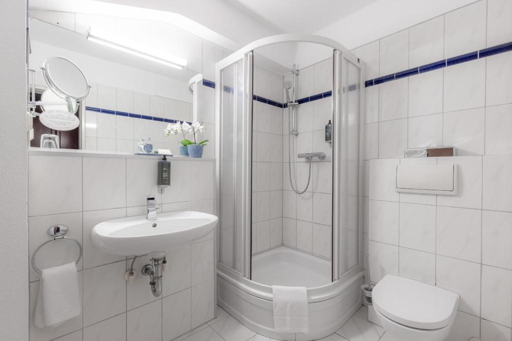 Koupelna v ubytování Hotel Engel