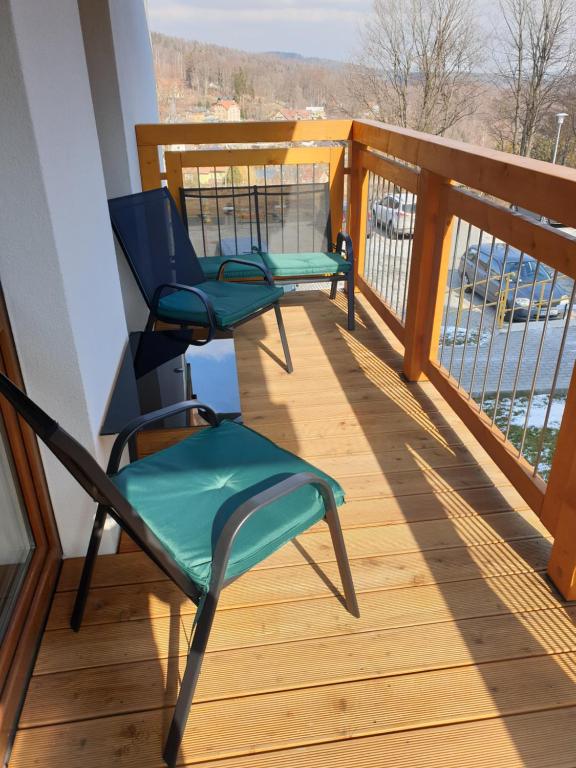 Balkón alebo terasa v ubytovaní Apartament Zielony