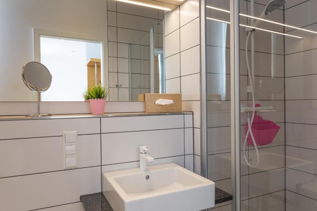 Koupelna v ubytování Hotel Alte Mühle