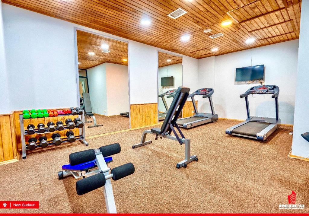 Fitness centrum a/nebo fitness zařízení v ubytování GVC 314 Atrium New Gudauri