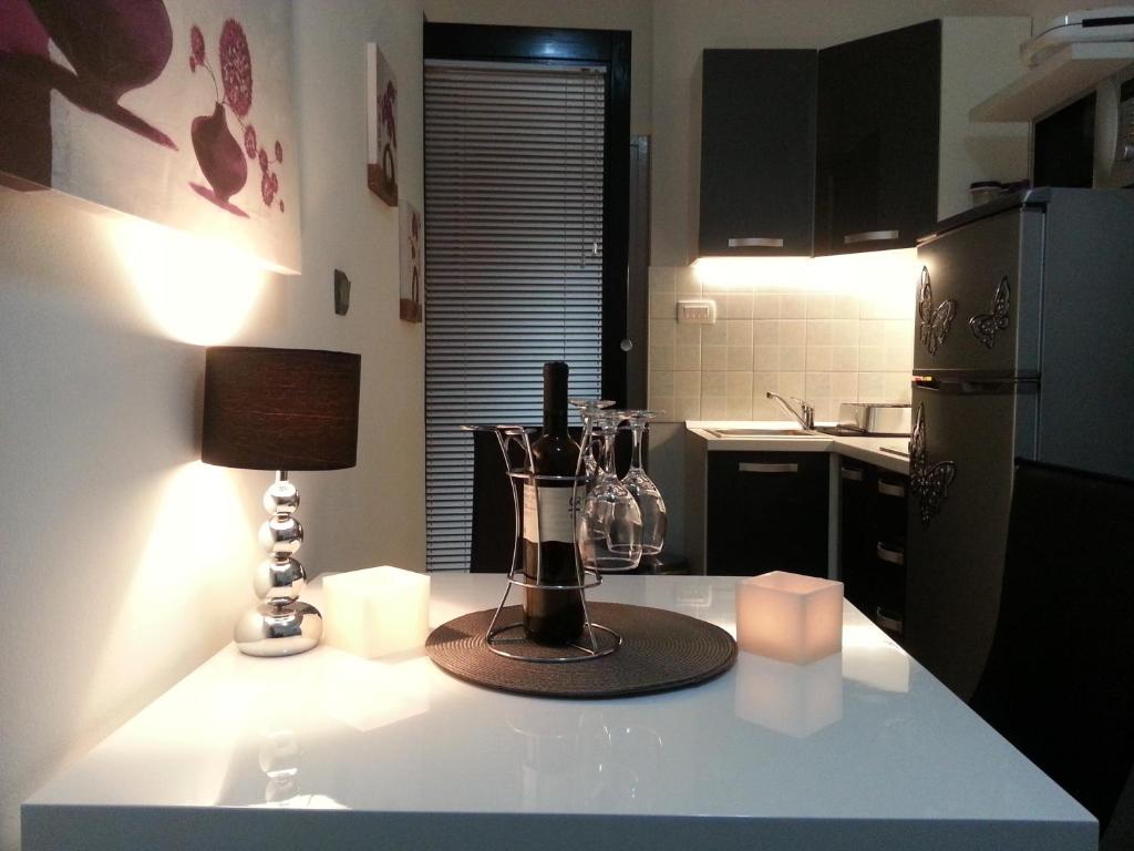 a kitchen with a counter with a blender on it at Apartment Dalmatino in Split