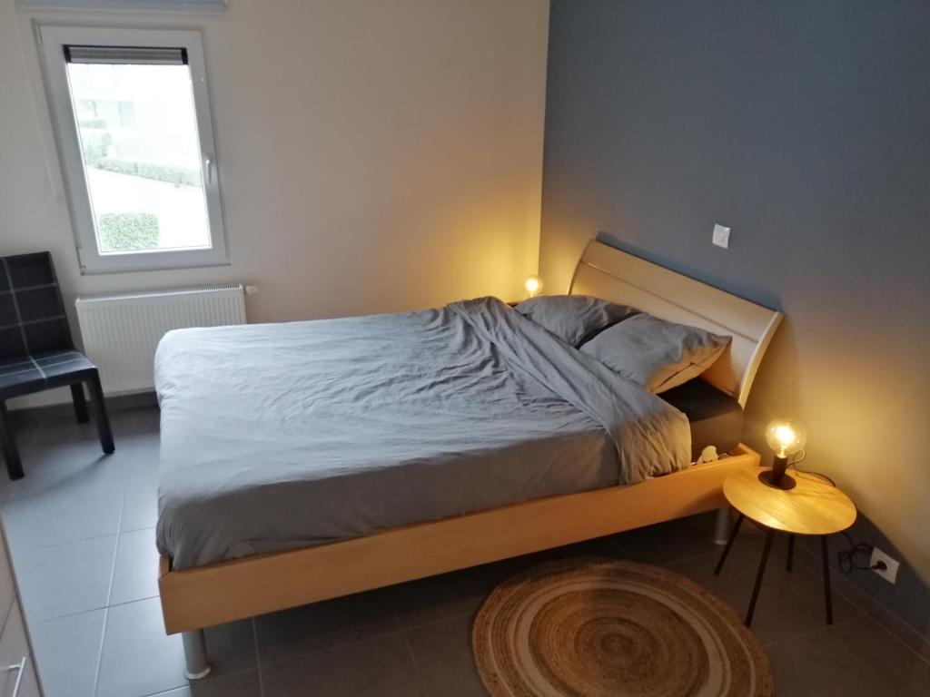 Un pat sau paturi într-o cameră la Le Renard