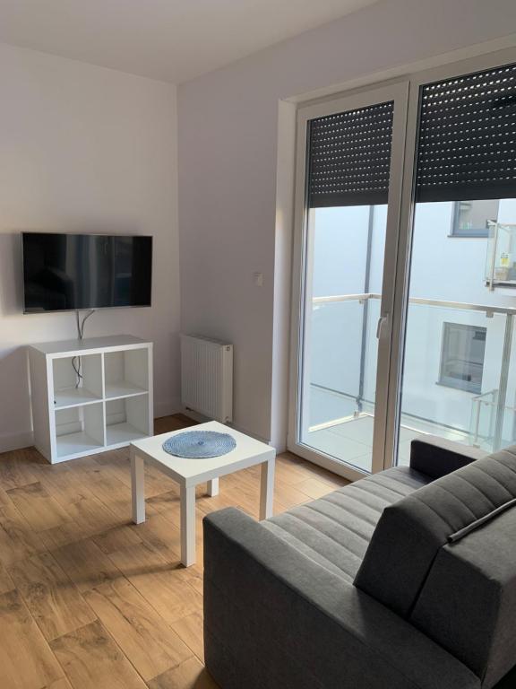 Televízia a/alebo spoločenská miestnosť v ubytovaní Apartamenty Garbary 32 z klimatyzacja - air-conditioning