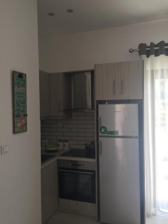 Kuchyň nebo kuchyňský kout v ubytování Hotel Orama-Matala