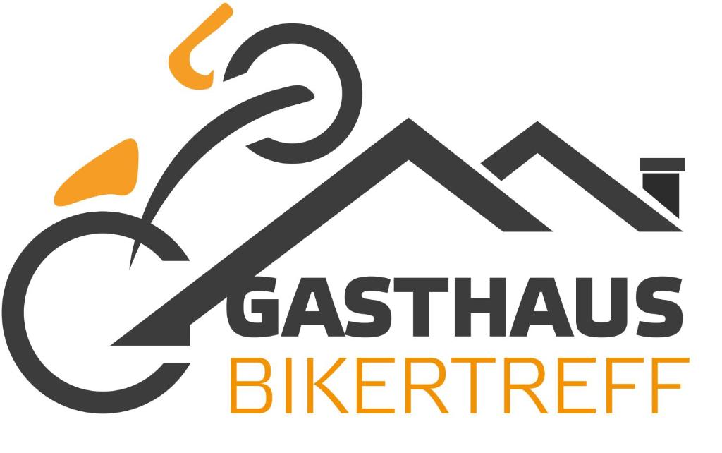a logo for a restaurant with a swan at Gasthaus Bikertreff in Gablingen