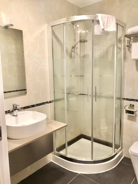Koupelna v ubytování Hotel Folen