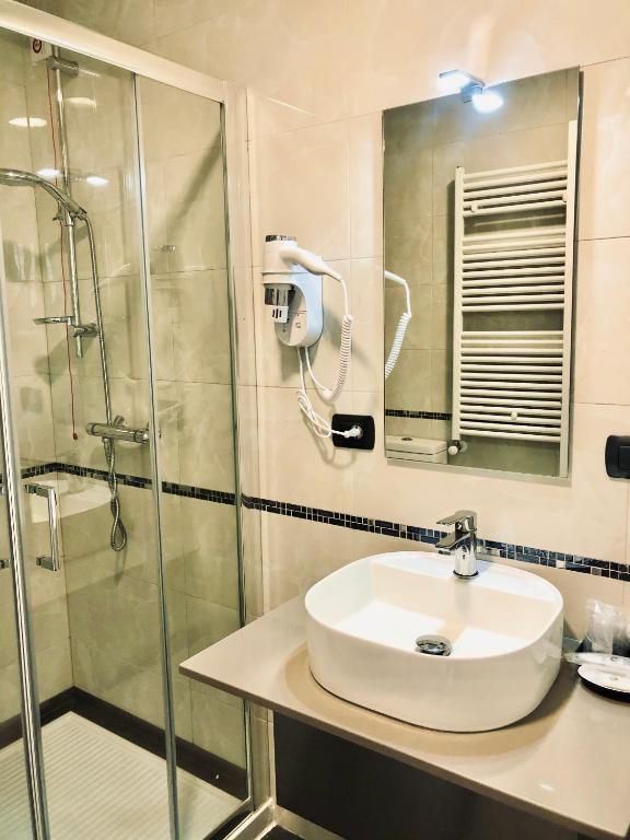Koupelna v ubytování Hotel Folen