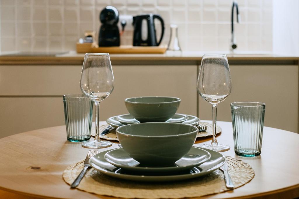 Comodidades para preparar café e chá em Villa Teresa apartamentos