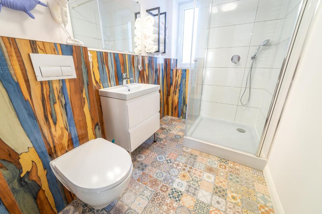 Kúpeľňa v ubytovaní Lawendowe wzgórze Apartamenty