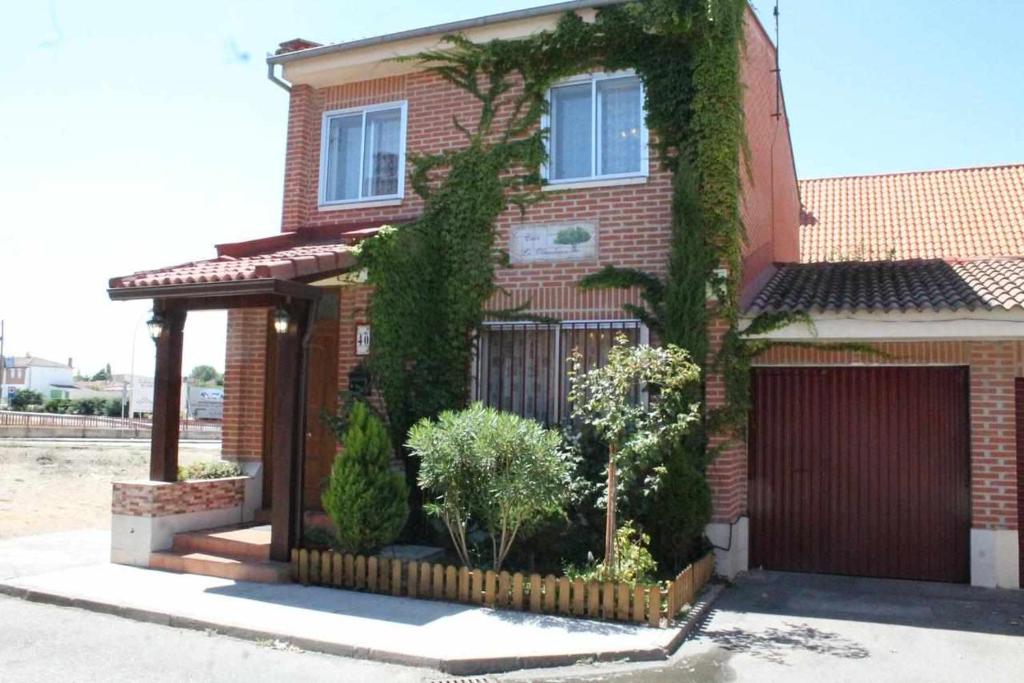 dom z bluszczem rosnącym po jego stronie w obiekcie Alojamiento La Olmedana w mieście Olmedo