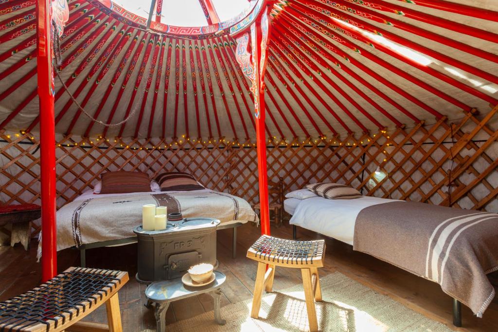Postel nebo postele na pokoji v ubytování Hobo Camping