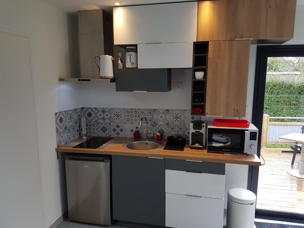Kuchyň nebo kuchyňský kout v ubytování Studio Castel Binic