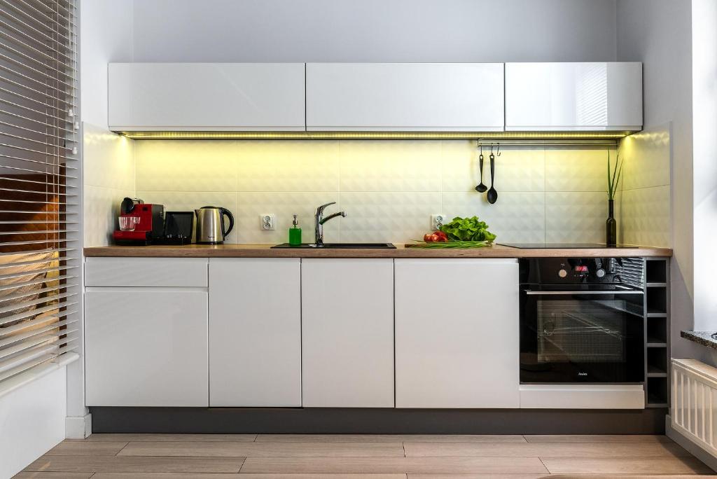 Kuchnia lub aneks kuchenny w obiekcie apartamenty-wroc Golden House