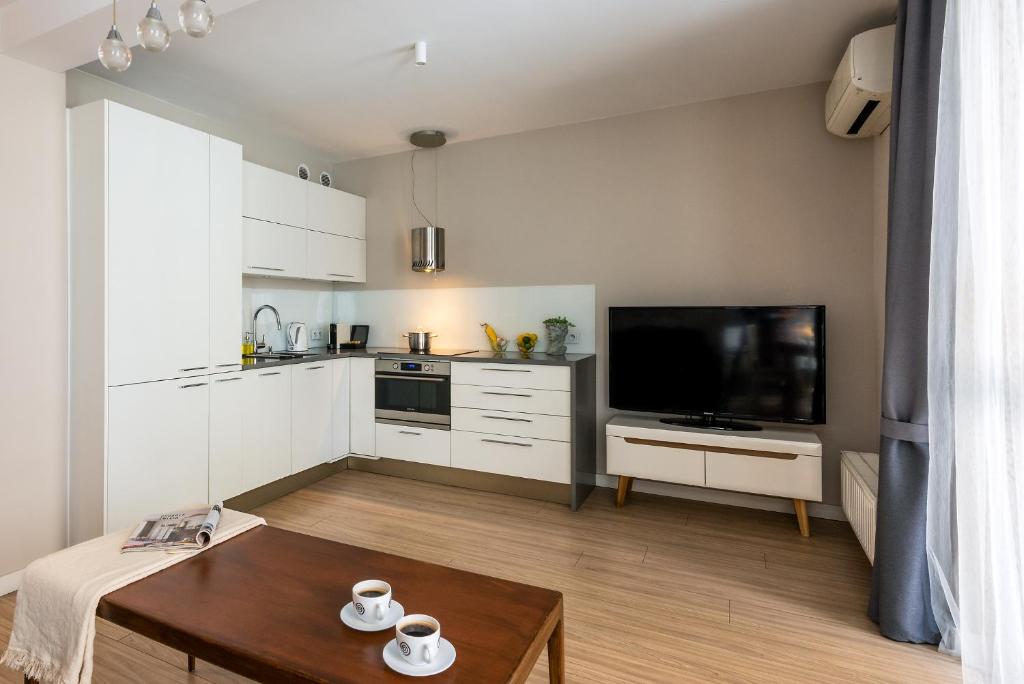 Kuchnia lub aneks kuchenny w obiekcie apartamenty-wroc Golden House