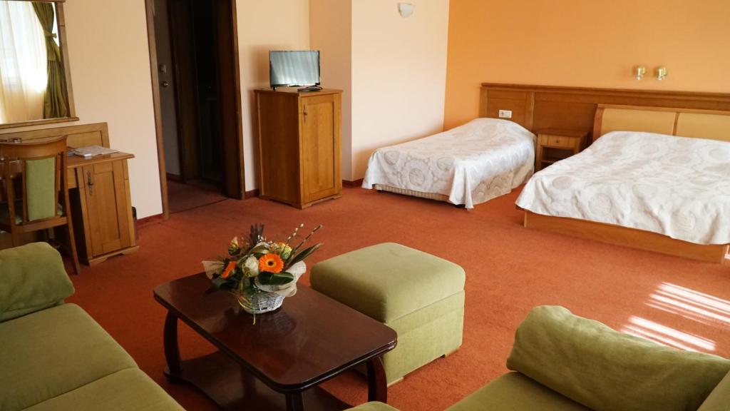 Postel nebo postele na pokoji v ubytování Troyan Plaza Hotel