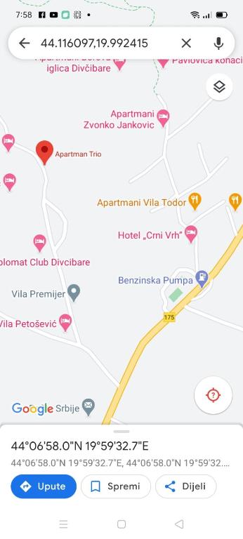 Certifikát, hodnocení, plakát nebo jiný dokument vystavený v ubytování Apartmani Trio