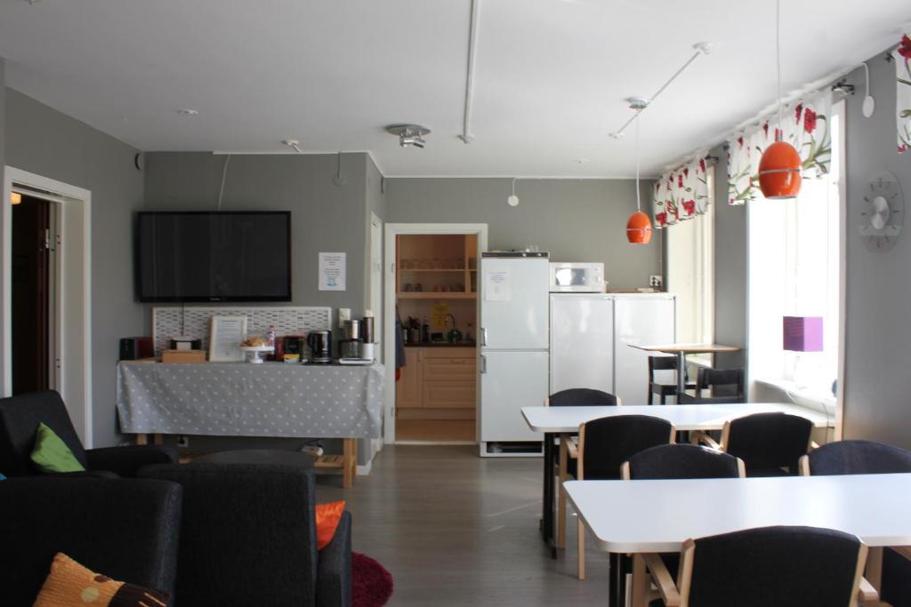 Kuchyň nebo kuchyňský kout v ubytování Hotel Tre Stockar