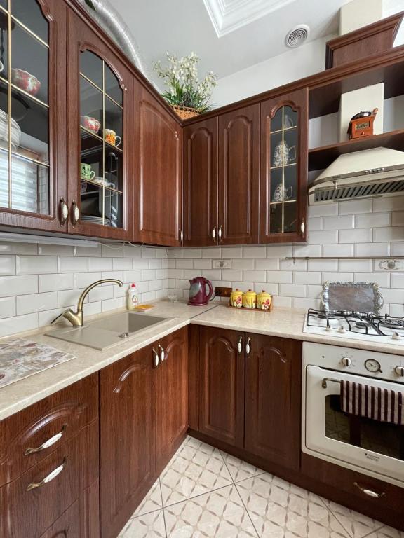 Η κουζίνα ή μικρή κουζίνα στο Apartment on Franka