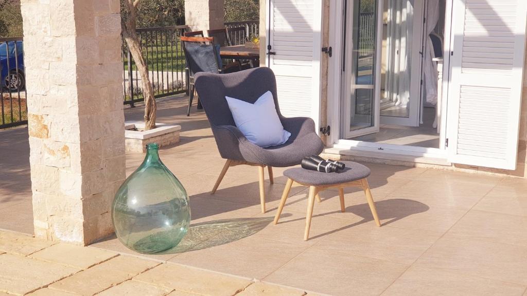 Patio nebo venkovní prostory v ubytování Ferienhaus Rovinj mit Pool